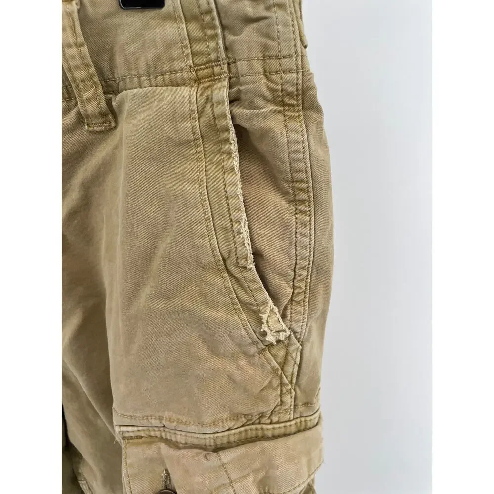 American Eagle Cargo Shorts Men’s 30 Khaki Longer Length Next Level Stretch